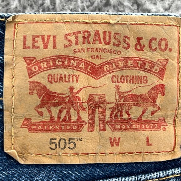 Levis 505 Jeans Mens 48 X 32 Straight Leg Big & Tall Blue Denim - Picture 5 of 13